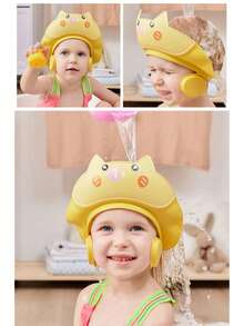 1pc Baby Waterproof Shower Cap, Adjustable Soft Rubber Ear Protection Children Bath Hat, Prevents Water From Getting Into Eyes And Nose During Baby Shower - Multicolor - View 6