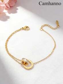 3pcs Light Luxury Elegant Stainless Steel Bracelet, Women's Bracelet Stacking Set, Durable Daily And Party Jewelry - Multicolor - View 5