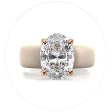 - Anillo de silicona con piedra - Anillo de compromiso sorio de circonita cúa de corte ovalado para mujer alianzas de boda de goma diseño patentado - Desnudo / oro rosa - Ver 13