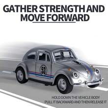 复古合金车模型，1:32比例，经典压铸模型车，适合摆放在卧室、书桌或办公室，可收藏，车门可打开，内饰可见，是生日、父亲节或节日派对的理想礼物。 - 彩色 - 查看 5