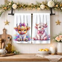 2/4 Pcs Set, Dish Towels, Highland Cow Printed Pattern Super Absorbent Microfiber Modern Towels, Cooking And Baking Tea Towels, Dish Cloths, Cleaning Rags, Hand Towels, Tea Towels, Ultra Soft And Highly Absorbent, Kitchen Decor, Gifts For Neighbors, Gifts For Mom, Birthday Gifts, Housewarming Gifts For Friends, Kitchen Essentials, Daily Necessities - Multicolor - View 6