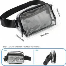 Women's Waterproof Transparent Waist Bag - Portable Transparent PVC Waist Bag With Shoulder Strap, Suitable For Outdoor Camping And Travel, Can Be Used As Wallet, Summer Holiday, Beach Leisure, Swimming Pool Sports Bag, Fitness Travel Bag, Men's Travel Essential Swimming Bag, Waterproof Beach Bag - Black - View 3