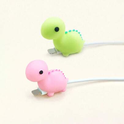 Pink Silicone Cartoon Dragon Apple Data Cable Interface Protector Anti Bending Silicone Charging Protector Women Gift