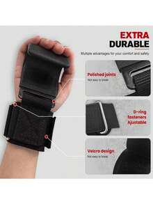 1/2pcs Fitness Assistance Hook Wrist Wraps Grip Strength Hook Pull-Up Bar Hand Gloves Deadlift Assist Strap Power Training Hook - Black - View 2