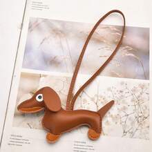 1 Piece Dachshund Dog Pendant Cute DIY Lanyard Leather Puppy Bag Pendant High-End Couple Car Pendant - 臘腸狗掛件-淺棕色 - 查看 13