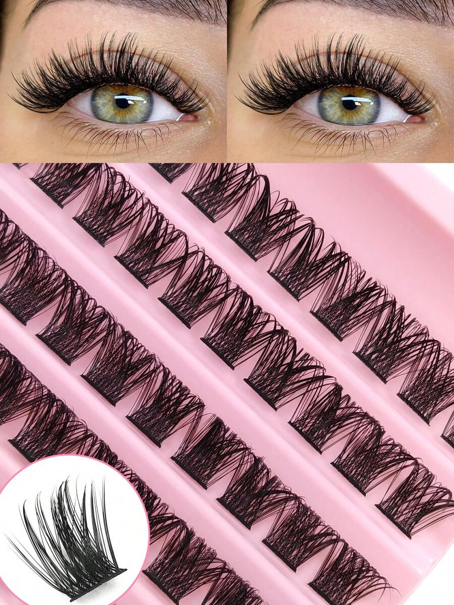 1 Caja/120 Piezas Pestañas individuales con rizo D para extensión de volumen, herramienta de maquillaje para un aspecto natural y dramático, pestañas postizas DIY para usar en casa, racimos de pestañas, pestañas individuales, pestañas postizas