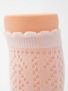 5 Pairs Random Children Plain Mid-Calf Socks, Versatile Mesh Ankle Socks - Multicolor - View 3