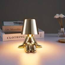 1个USB充电式思考者雕像台灯,创意装饰夜灯,小巧便携长寿命LED灯,简约工业风,3种色温,触摸控制,可调光,高容量电池,优雅便携式感应灯 - USB充電款 - 查看 13