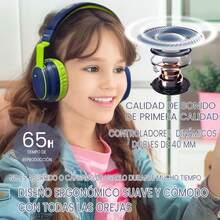 Auriculares para niños, Bluetooth 5.3, inalámbricos, 68 horas, volumen limitado, 85/96 dB, plegables con cable, micrófono auxiliar para iPad, portátil, niño, niña, viajes (Obsidiana Ardiente) - Auroras boreales mexicanas - Ver 4