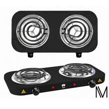 Parrilla Eléctrica Raga 2 Quemadores Acero Inoxidable 2000w Color Negro - Tipo de Enchufe A USA (110-127V) - Ver 2