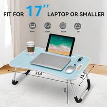 23 X 15 In Foldable Lap Desk,Sofa & Bed Table For Laptop Include IPad Slot And Cup Holder - Blue - View 5