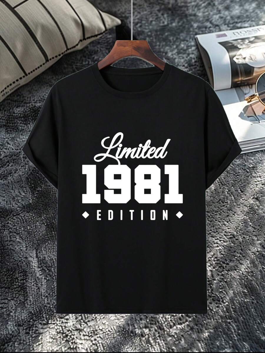 1981 Limited Edition Fashion T-Shirt Featuring A Vintage Design That Perfectly Blends Nostalgic And Modern Styles Whether For Daily Wear Or Special Occasions This T-Shirt Will Add Unique Charm To Your Look - Black - View 1