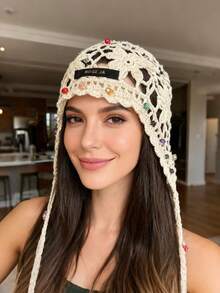 Random Style & Color Bohemian Vintage Handmade Tassel Fashion Ball Knitted Wool Beanie Hat, Unisex Warm Ear Warmer Headband, Suitable For Winter Outdoor Activities (Such As Skiing And Travel) And Autumn Accessories - Multicolor - View 11