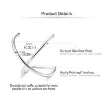 3pcs/Set Women's Clip-On Earrings, No Piercing Needed, Gold Plated Cartilage Earrings, Fake Earrings, Lightweight & Elegant Gift - Silver/Gold - View 7