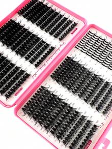 Caja de 50+60+80+100 piezas DMIX de pestañas postizas de visón de volumen extra grande, 580 piezas de pestañas esponjosas y difuminadas de 0.07 mm, rizo D, longitud mixta de 9-18 mm, extensión de pestañas naturales y suaves, adecuadas para cualquier estilo, reutilizables - D - Ver 6