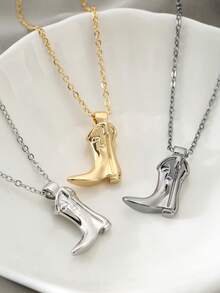 1 件个性化朋克嘻哈靴子吊坠项链，男女皆宜，百搭时尚 - 靴子吊墜 - 查看 6