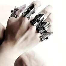 LUKIYY 外星人设计奢华窄带简约戒指，时尚独特 - 彩色 - 查看 17