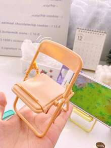 2/5个装办公椅手机支架，通用纯色支架，装饰办公椅支架，创意迷你椅手机支架，可爱办公凳支架，便携式斜挎手机支架 - 彩色 - 查看 2