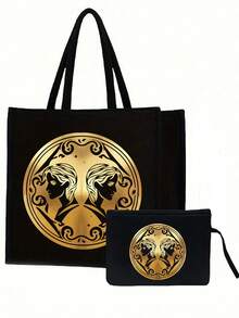 Bộ 12 túi tote vải lanh đen in hình cung hoàng đạo, túi đeo vai tối giản dung tích lớn kèm túi đựng mỹ phẩm di động, túi đựng đồ dùng hàng ngày, túi mua sắm đa năng, túi quà tặng cá nhân hóa hoặc túi đựng bữa trưa - Thiết kế hoàn toàn mới. Túi xách hai quai xách kiểu cặp sách. Thích hợp cho mua sắm, công sở, đi học. - Nhiều màu - Xem 20