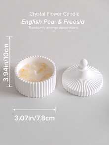 1pc Natural Crystal Dried Flower Scented Handmade Striped Container Candle Gifts, Chakra Crystal Rolling Double Point Healing Energy Yoga Natural Stone - Warm Light - View 11