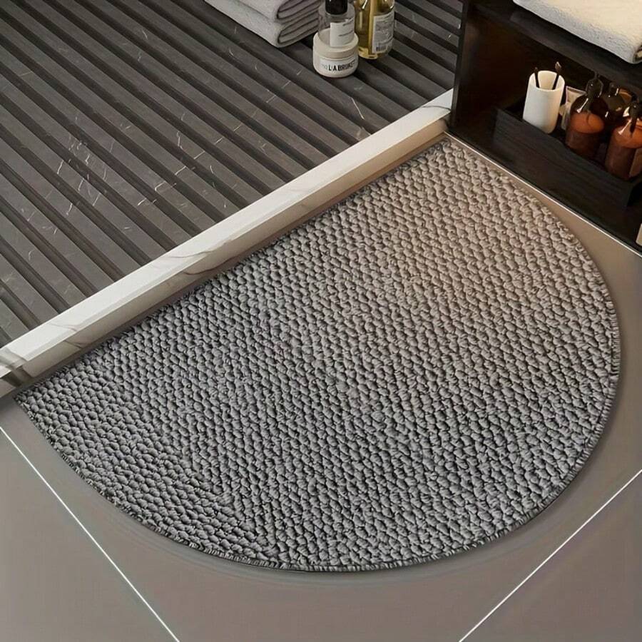 1 tấm thảm bếp hình bán nguyệt màu xám kiểu Wabi-Sabi, thảm phòng tắm hình bán nguyệt, thảm trải sàn hình quả dứa, thảm trang trí nhà cửa thời trang, thảm chùi chân, thảm ngoài trời, thảm bếp bền và dễ vệ sinh, phù hợp cho hành lang, lối vào và những không gian hẹp, bề mặt có vân giúp tăng độ bám, trang trí nhà cửa thời trang và thiết thực, thảm trải sàn cỡ lớn. - Xám - Xem 1