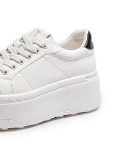 CAMEL CROWN Women's Casual Platform Sneakers, Comfortable Thick-Soled White Casual Shoes, Versatile Comfortable Thick-Soled Platform Sneakers - /black - View 3