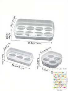 Camping Egg Storage Box, Refrigerator Egg Storage Box, Portable Egg Tray With Lid, Stackable Egg Storage Box, With Safety Lock, Shockproof, Transparent White, Kitchen Storage Box, Egg Storage Container, Designed To Meet Daily Household Storage Needs. Prevents Eggs From Deteriorating Due To Moisture, Easy To Carry And Use. - Multicolor - View 2