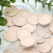 30张心形图案蜡封贴纸，专用于信封和邀请函，易于使用，粘性强，花卉图案信封贴纸，礼品邀请函配件 - 彩色 - 查看 5