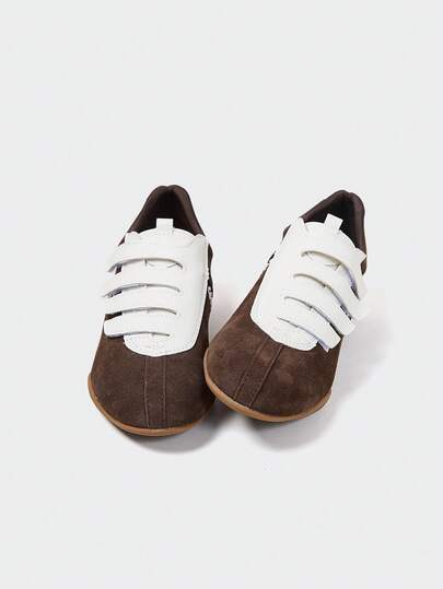 MASKERT Women's Casual Hidden Wedge Sneakers, Ballet Dance Training Shoes Suitable For Daily Wear, Travel & Leisure, Hook And Loop Closure, Rubber Sole, Comfortable & Lightweight