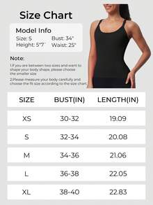 Racerback Tank Tops For Women - Scoop Neck Spaghetti Strap Padded Workout With Built In Bra - 黑色 - 查看 8