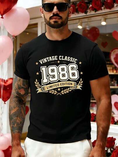 Maglietta Vintage Classic 1986 Limited Edition realizzata in materiale di alta qualità, vestibilità comoda, stile casual, stampa artistica