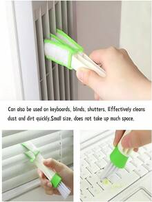 1/2/4PCS Dual Head Mini Dustproof Louver Cleaner, Car Ventilation Brush, Window Louver Brush, Handheld Magic Dust Collector, Suitable For Household Car Office Cleaning Brush And Dust Collector 2One-Piece Car Air Conditioner Vent Brush, Dual-Headed Soft Bristle Brush For Cleaning Dashboard And Air Conditioning Vents, Interior Cleaning Accessory - 彩色 - 查看 6