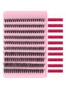 120pcs Cartoon Style Thick Eyelash Extensions, DIY Eyelash Cluster, Individual Eyelash Extensions For Home Use