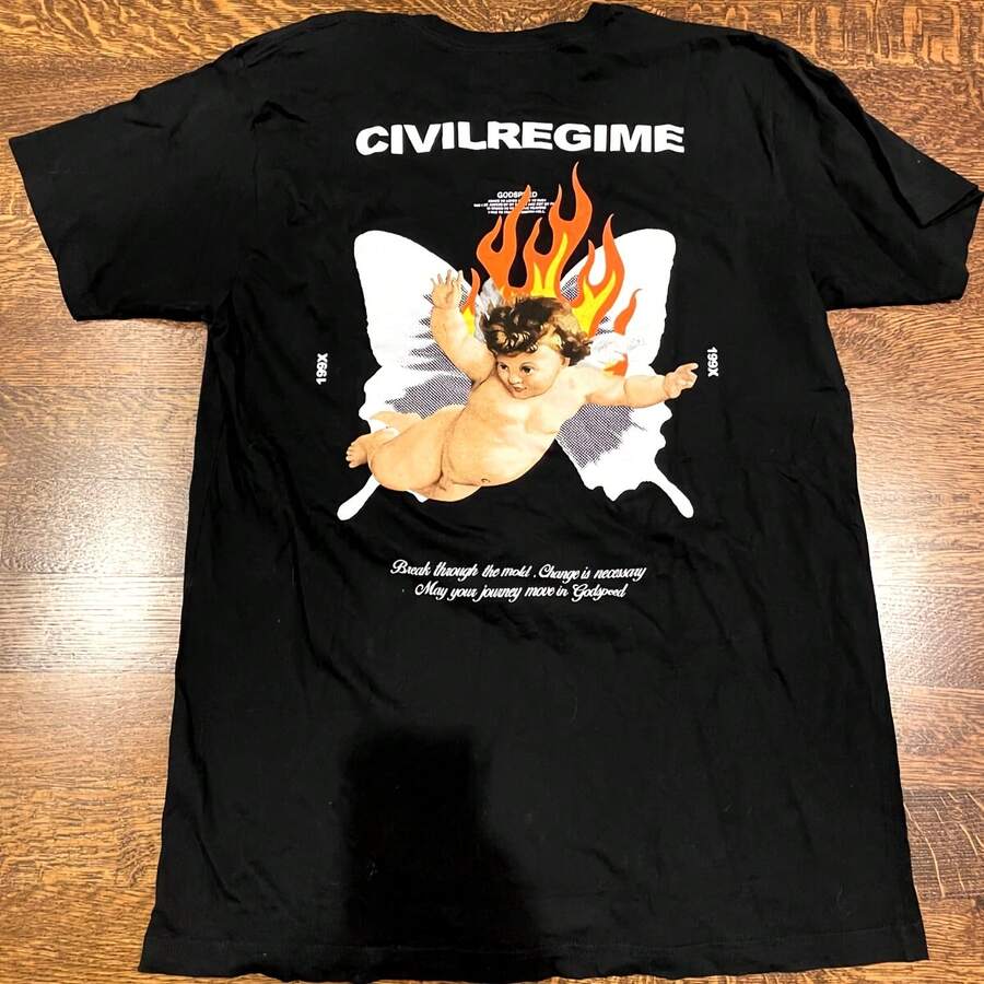 Camiseta gráfica negra Civil Regime Godspeed Angel 199X talla XL - Estilo 10 - Ver 1