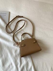 时尚女士手提包，高品质通勤托特包，斜挎单肩包，带围巾 - 彩色 - 查看 5