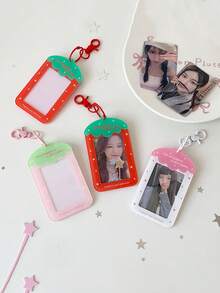 1 PC Girl Heart Cartoon Strawberry 3-Inch Small Card Display Card Set Student Star Chasing Pendant Hard Card Set Bus Kaka Bag - Multicolor - View 7