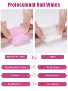 1000/600/300/100PCS Magic Nail Polish Wipe Cotton Pad, Mascara Adhesive Glue Bottle Mouth Cleaning Cotton Pad, Nail Removal Towel, Manicure Cloth. The Operation Is Simple And Easy To Master. - Pink - View 3