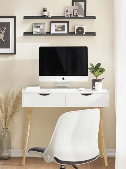 SoBuy FWT40-WN, Home Office Table Desk Computer Desk Computer Workstation 2 Drawers