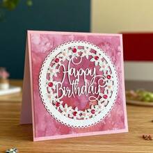 Troqueles de corte creativos de "Feliz Cumpleaños", plantillas de estarcido para hacer álbumes de recortes y tarjetas de felicitación, herramientas para hacer tarjetas, manualidades de corte de papel, plantillas de troquelado para hacer tarjetas de regalo. - Plateado - Ver 2