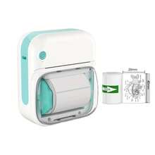 Impressora de Etiquetas Mini Portátil, Impressora de Etiquetas Térmica com 1 Rolo de Papel de Etiqueta de 40-20mm, Impressora de Etiquetas Sem Fio Adequada para Pequenas Empresas, Escritório, Casa, Endereço, Escritório - Multicolorido - Visão 15