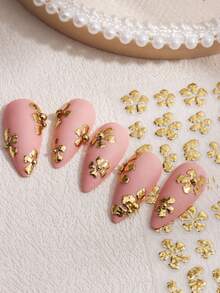 Gold/Silver Flower Nail Stickers 5D Metallic Floral Leaf Nails Decals Gold Cherry Blossom Petal Nails Design Wedding Nail Supplies For Women Girl DIY Spring Nails Art Decorations Nails Charms - Multicolor - View 6