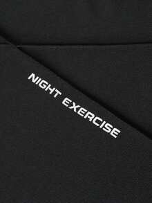 Men's Casual Versatile Short Sleeve T-Shirt, Letter Print Design, Lightweight Fitness Training Casual Wear - Black - View 7