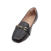 Mocassim Feminino Bico Quadrado Francês Sapato Sapatilha Feminina Promoção - Preto - Visão 4