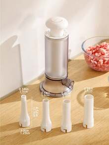 1pc Manual Sausage Stuffer Machine With 4 Different Nozzles - Handheld Sausage Filler, Home Kitchen Sausage Stuffer Tool, Durable Plastic Meat Grinder For Homemade Sausage, No-Electricity Operation, Easy To Use And Clean, 2 Colors Available - Multicolor - View 7