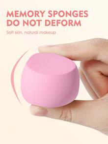 10PCS Cute Pastel Makeup Sponge & Puff Kit: 6PCS Skin-Friendly Beauty Sponges + 4PCS Fluffy Detail Triangle Puffs – Ideal For Students & Makeup Beginners - Pink - View 7