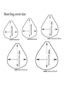 1pc (Unfilled) Striped Plush Bean Bag Chair Cover, Bean Bag Slipcover, Slouchy Sofa Bed Cover, Not A Complete Bean Bag, Only The Cover - Royal Blue - View 4