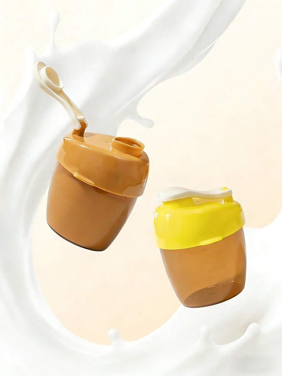 1pc Portable Milk Powder Dispenser Box, Easy To Disassemble And Clean, Milk Powder Storage Container With Compartments For Outdoor Use, Baby Infant Rice Cereal Storage Canister - Multicolor 1 - View 1