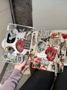 Cubierta de cristal acrílico con efecto de pintura de dos caras y material de empalme retro para iPad 11/iPad 10/iPad 9/iPad Air 7th 11 pulgadas/iPad Air 5th/Kindle Paperwhite 11th/Kindle Paperwhite 12th Gen 2024, compatible con Samsung Galaxy Tab A9, 3+Y Fold Anti-Bend, esquinas de silicona reforzadas, función de activación/suspensión automática, gran regalo para fiestas - Multicolor - Ver 3