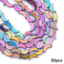 50 hạt đá mã não nhiều màu sắc hình trăng khuyết, dùng để làm trang sức DIY, đồ thủ công, quà tặng tình bạn, trang trí nhà cửa, phụ kiện nhỏ. - tự làm lấy - Xem 15