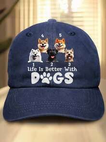 Custom-Made Personalized Hats, Featuring Multiple Names And Photos, Custom Pet Photos, Dog Photos, A Retro Washed Style, Five Color Options. Perfect For Dads, Father's Day Gifts, Birthday Gifts, And Stylish Items. Gifts For Pet Lovers - Multicolor - View 34